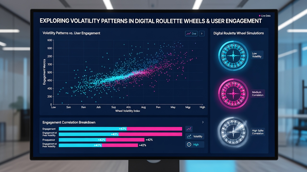 Graph showing volatility index plotted against average session length and deposit frequency across multiple digital roulette platforms