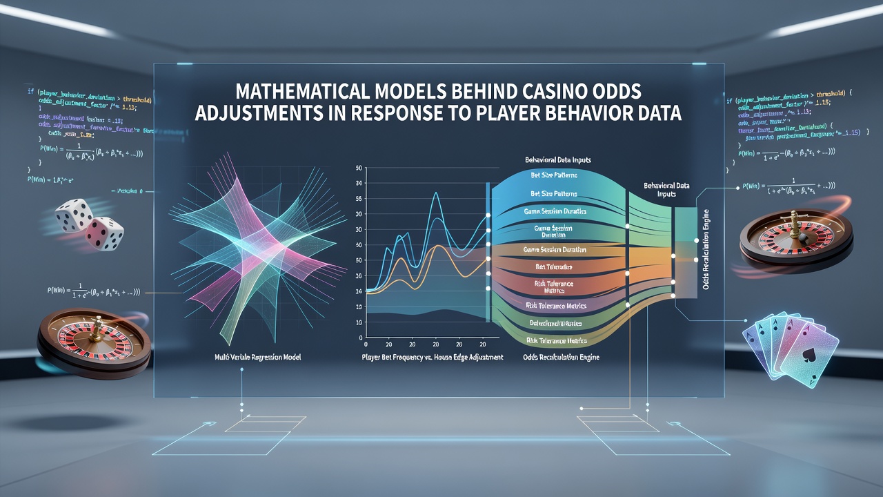 Visualization of casino mathematical models adjusting odds based on player behavior analytics