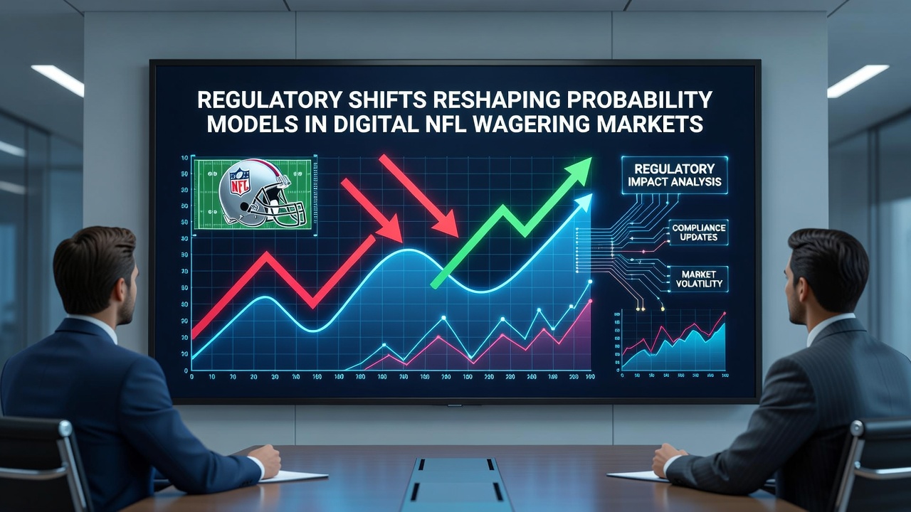 Digital NFL wagering interface showing updated probability models on a betting platform
