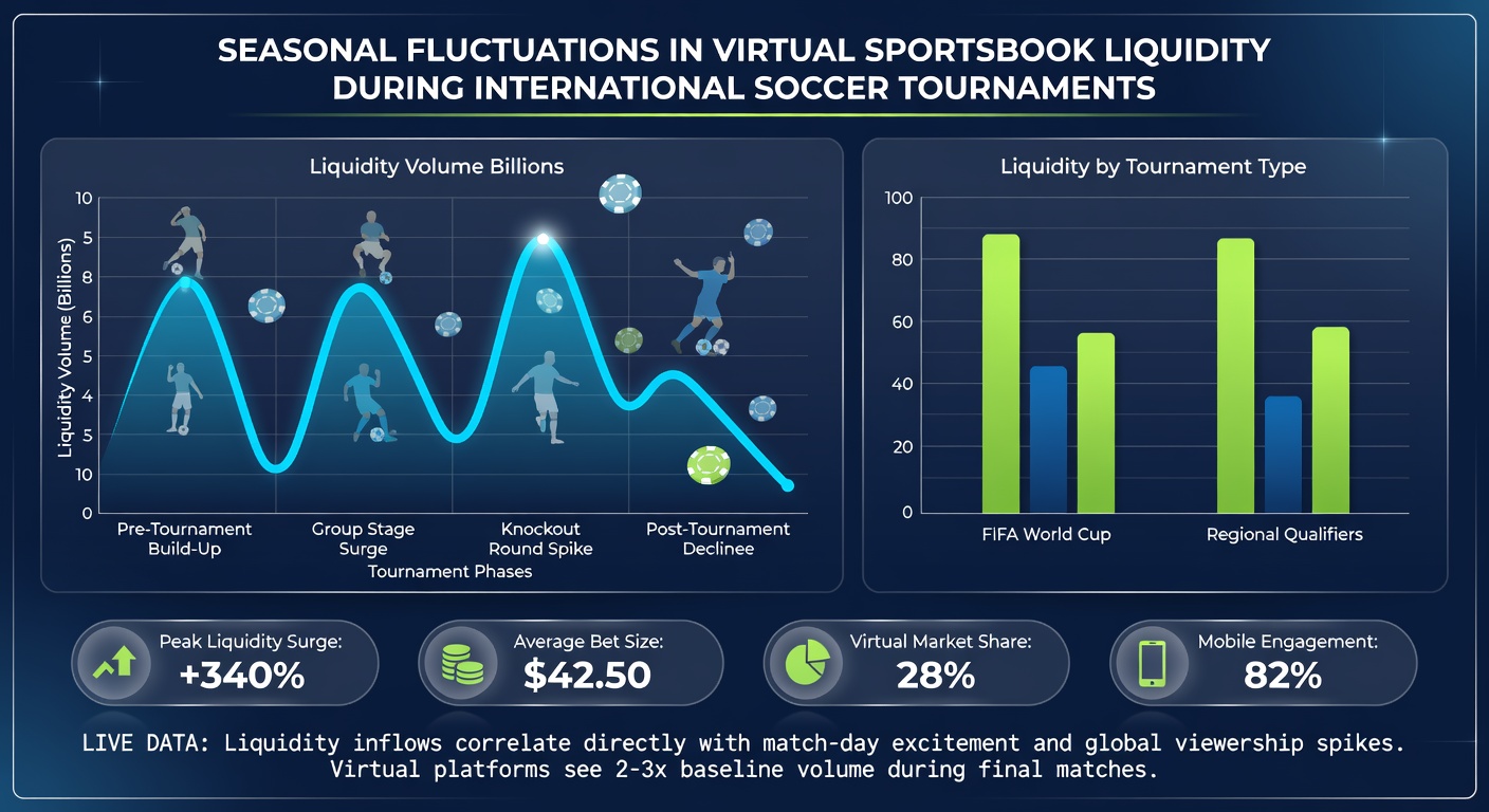 Data visualization of betting volume spikes and liquidity depth changes during a major international soccer event