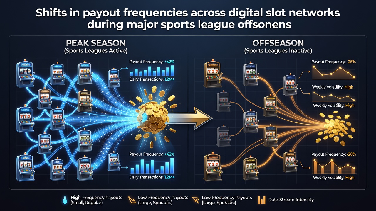 Digital slot interface showing payout metrics during a major sports league offseason period