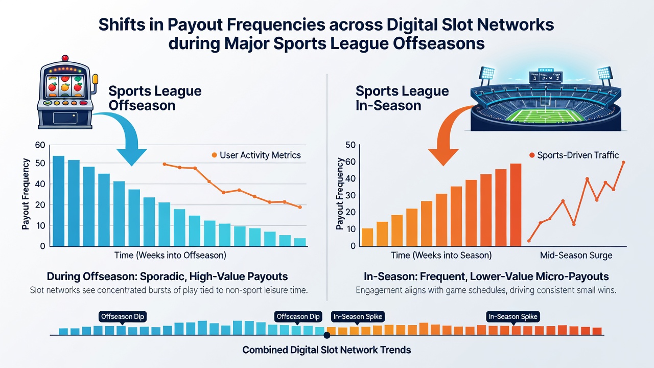 Analytics dashboard displaying slot network payout trends during league offseasons